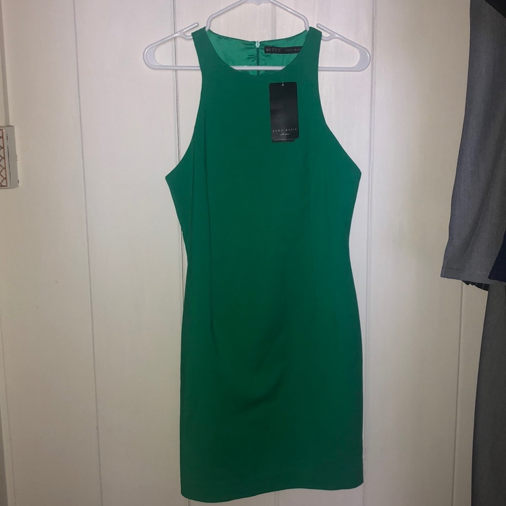 ZARA Basics Green Dress